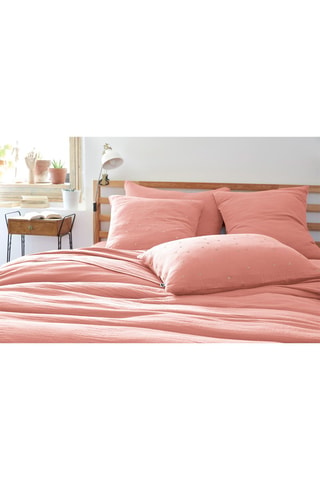 Funda de almohada de gasa de algodón 125 g/m² Gaïa Chic - Rosa melocotón 