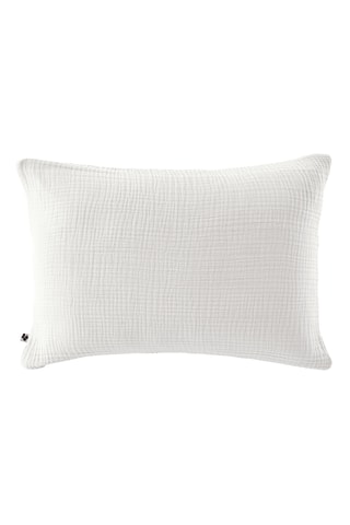 Funda de almohada de cuádruple gasa de algodón Ina - Blanco