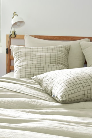 Funda de almohada Gaïa Mix - Verde agua