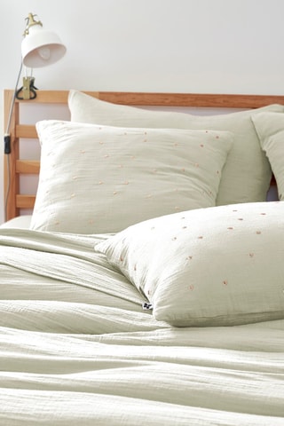 Funda de almohada Gaïa Chic - Verde agua