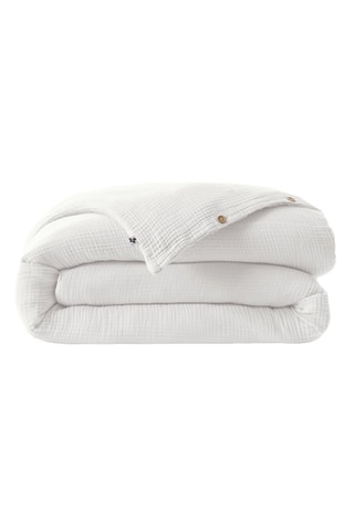 Funda nórdica de cuádruple gasa de algodón Ina - Blanco