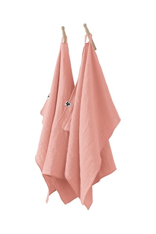 2 strofinacci in garza di cotone 125 g/m² Gaïa - Rosa pesca