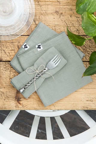 3 servilletas de tela Gaïa 125 g/m²- Verde