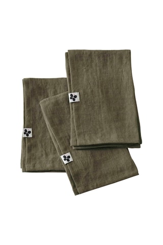 3 servilletas de lino lavado Soline - Caqui - 40 x 40 cm