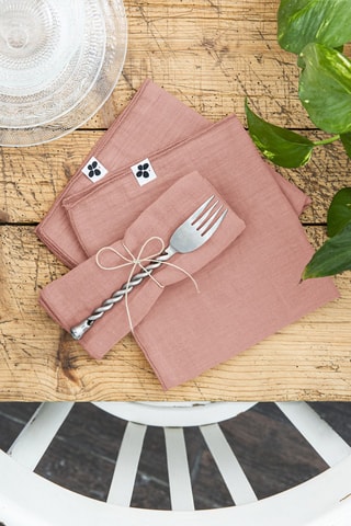 3 servilletas de tela Gaïa - Rosa