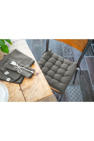 Cuscino sedia in cotone Kala - Granito - 38 x 38 cm