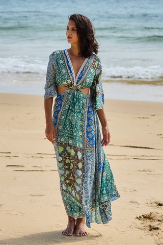 Strandjurk - Groen en Marineblauw