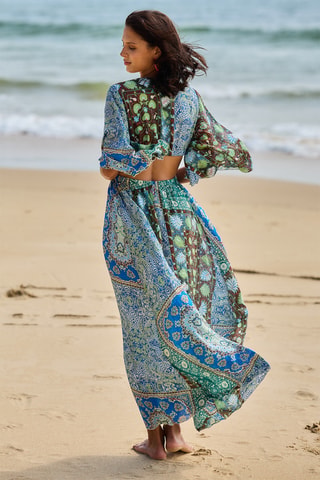 Strandjurk - Groen en Marineblauw