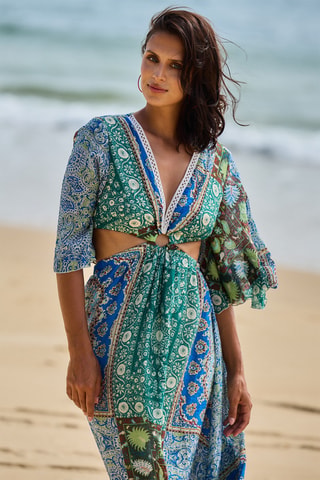Strandjurk - Groen en Marineblauw