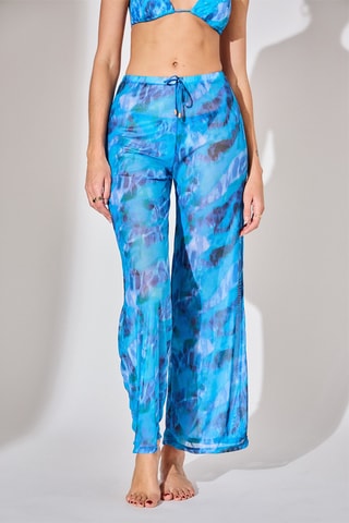 Strandbroek Hoge Taille - Blauw