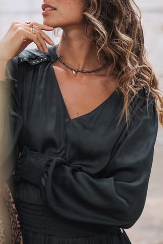 Robe courte Rolina Plain Color - Noir