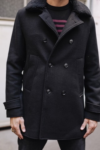 Manteau en laine Daril - Noir