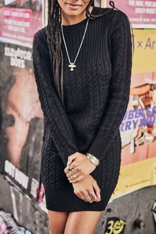 Robe courte en laine Lorine - Noir