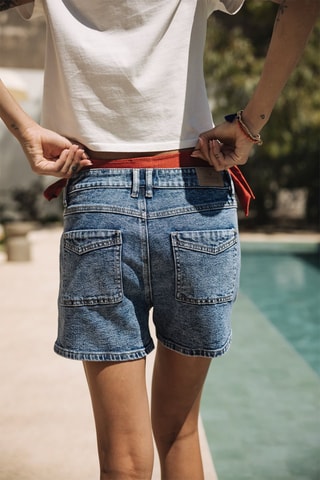 Short en jean - Bleu