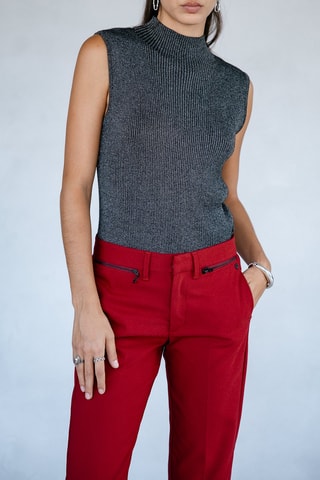 Pantalon slim 7/8 Willow Polyneo - Rouge