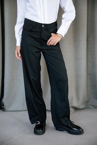 Pantalon barrel Nettie Crown - Noir