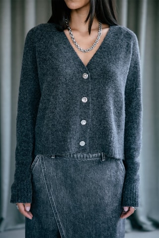 Gilet court en laine Clarane - Anthracite