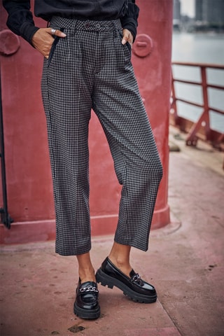 Pantalon carotte 7/8 - Blanc et noir