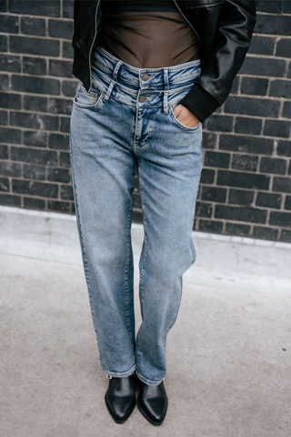 Jean droit taille haute Angie - Bleu