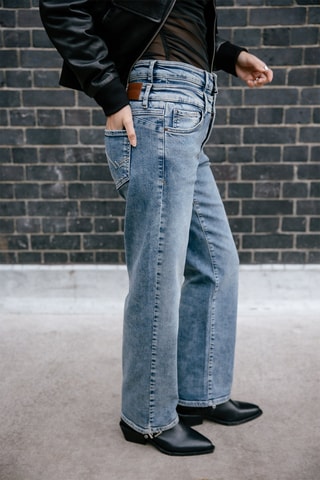 Jean droit taille haute Angie - Bleu