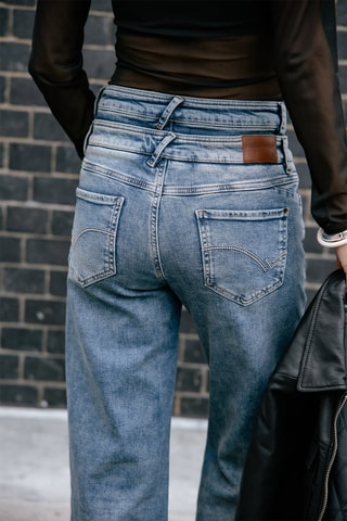Jean droit taille haute Angie - Bleu
