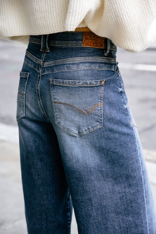 Jean large taille haute Gaby - Bleu