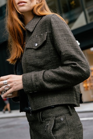 Veste en tweed Zolena - Vert