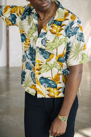 Chemise - Blanc, vert et jaune
