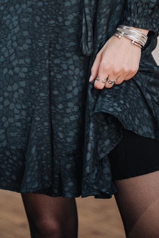 Robe courte Rimme Jacquard - Bleu