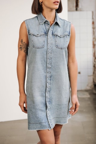 Robe chemise en jean - Bleu