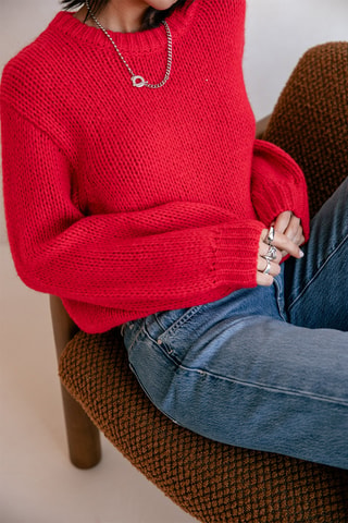 Pull en laine et mohair Passy - Rouge