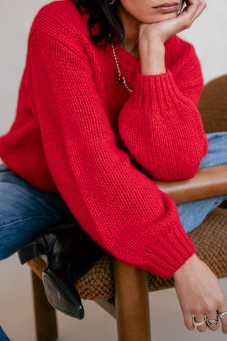 Pull en laine et mohair Passy - Rouge