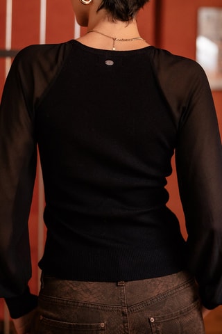 Pull bi-matière Paulino - Noir