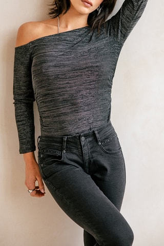 Jean slim 7/8 taille haute Anae - Noir