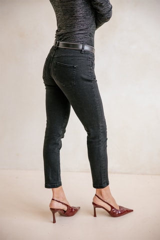 Jean slim 7/8 taille haute Anae - Noir