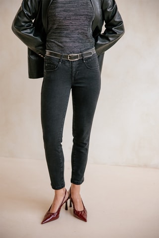 Jean slim 7/8 taille haute Anae - Noir