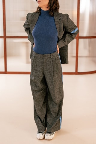 Pantalon large taille haute Nathalia Brummell - Gris