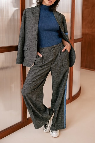Pantalon large taille haute Nathalia Brummell - Gris