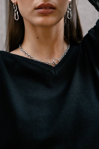 Pull bi-matière Laonie - Noir