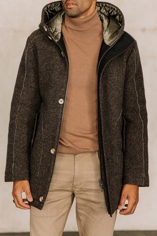 Manteau 2-en-1 en laine à capuche Cary - Marron