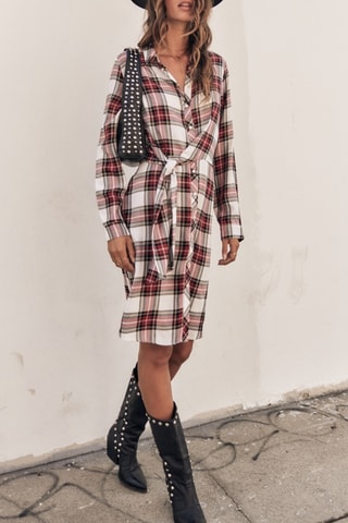Robe Relly Plaid - Blanc