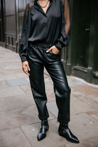 Jean boyfriend 7/8 Timea Pirata - Noir