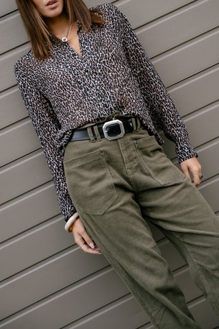 Chemisier Chickya Soft leo - Noir