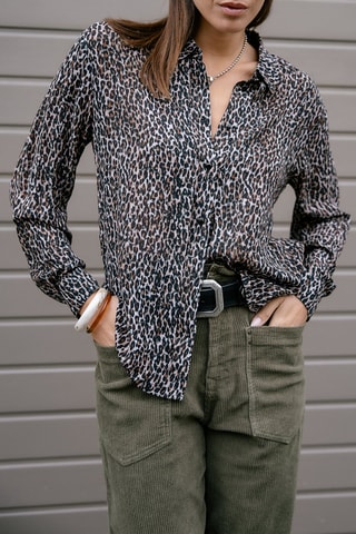 Chemisier Chickya Soft leo - Noir