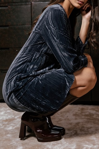 Robe droite en velours Renato - Gris