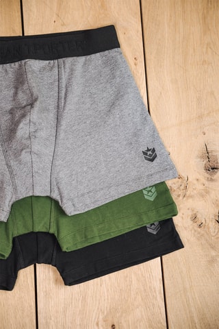 3 boxers Monet - Vert, gris et noir