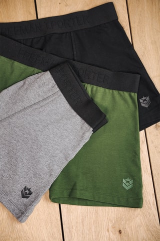 3 boxers Monet - Vert, gris et noir