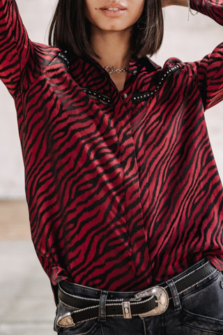 Chemisier Crizia Red Zebra - Noir et rouge