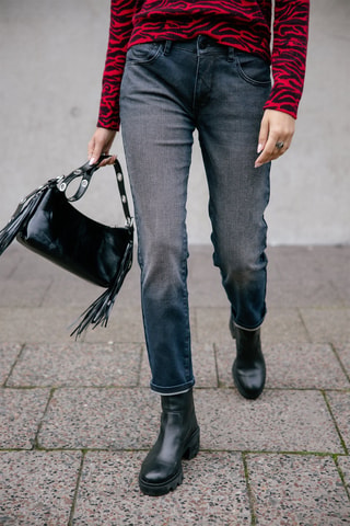 Pantalon slim 7/8 en velours Sophy Norwich - Noir