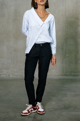 Pantalon slim 7/8 en velours Sophy Norwich - Noir